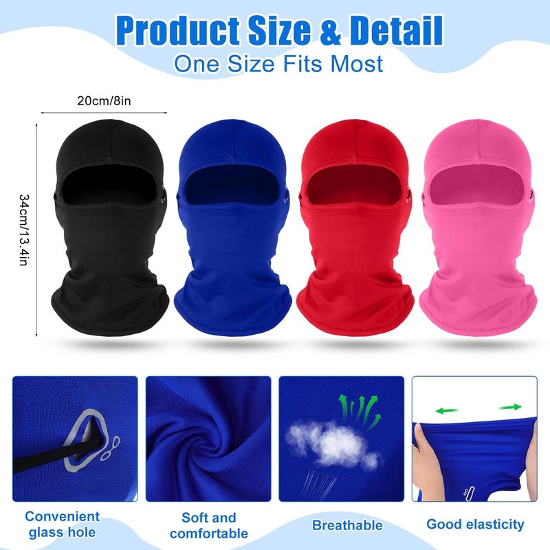 Halfchet 4 Pcs Winter Kids Balaclava Face Mask with Reflective Stripe Windproof Ski Mask for Kids 5-12 Boy Girl Cold Weather - Image 3